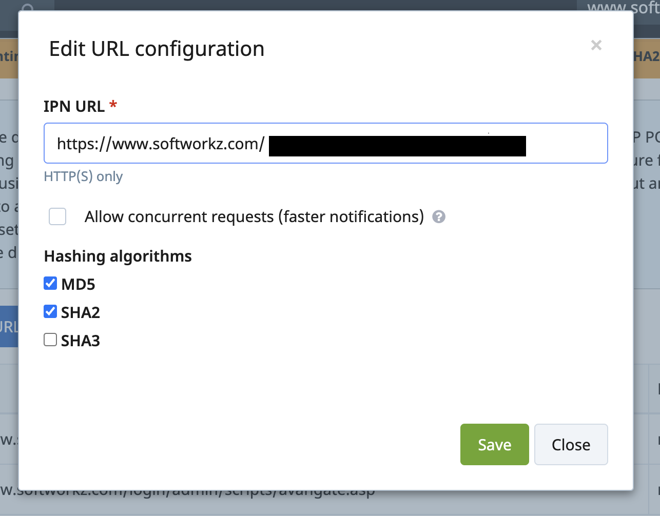 Setting IPN URL