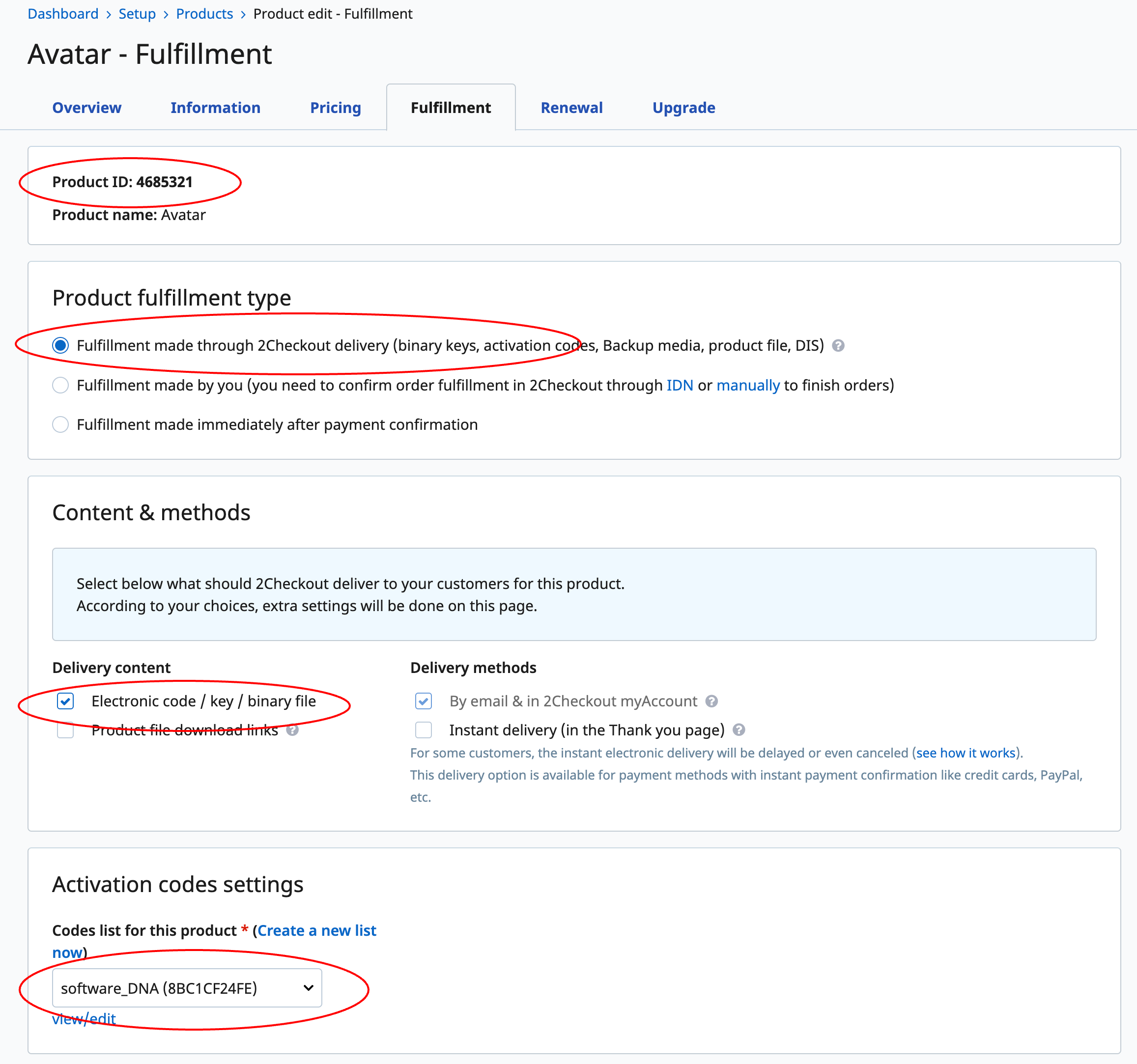 Assign a Delivery Dynamic Key List to a product