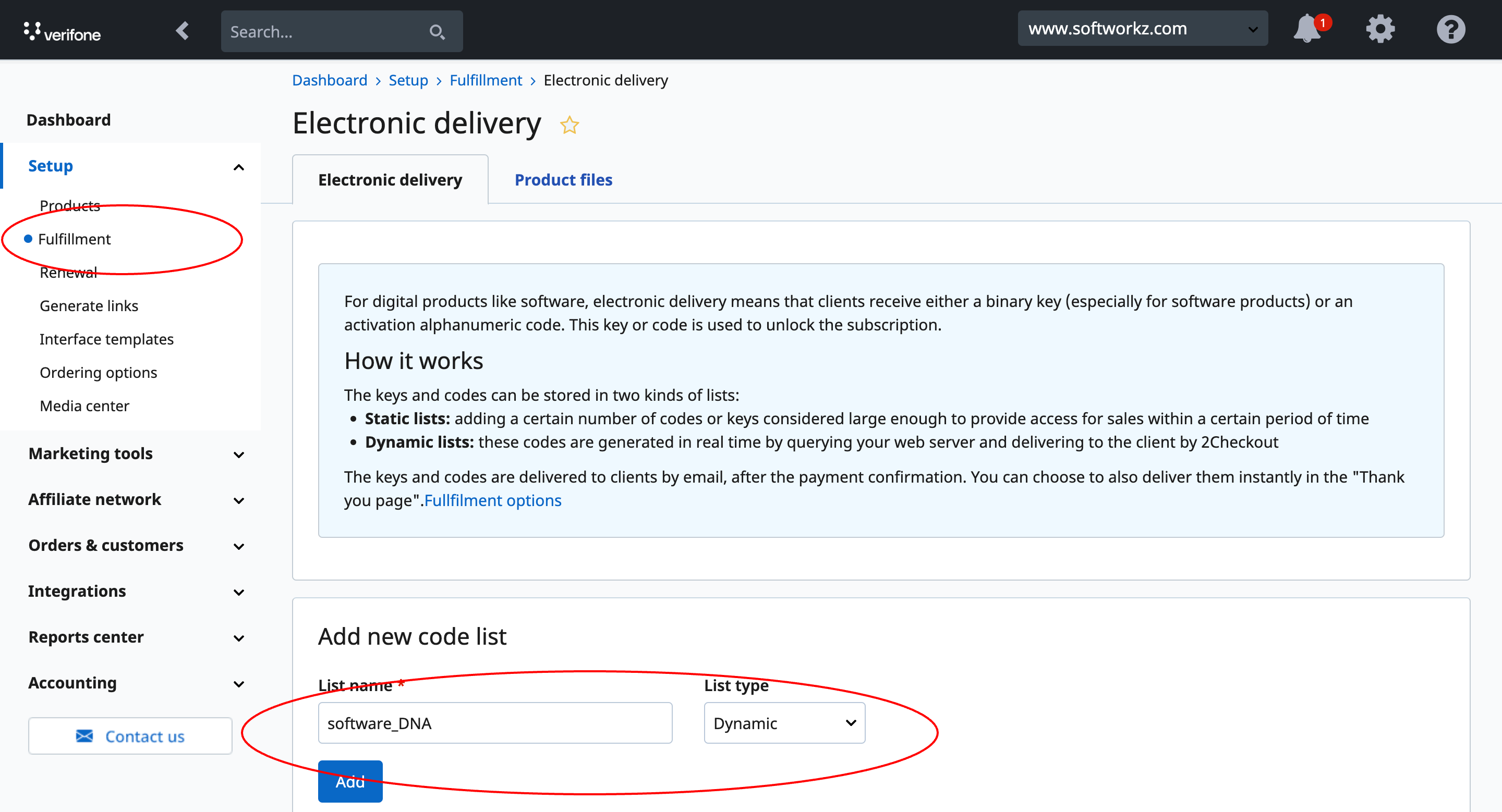 Configuring Delivery Dynamic Key List