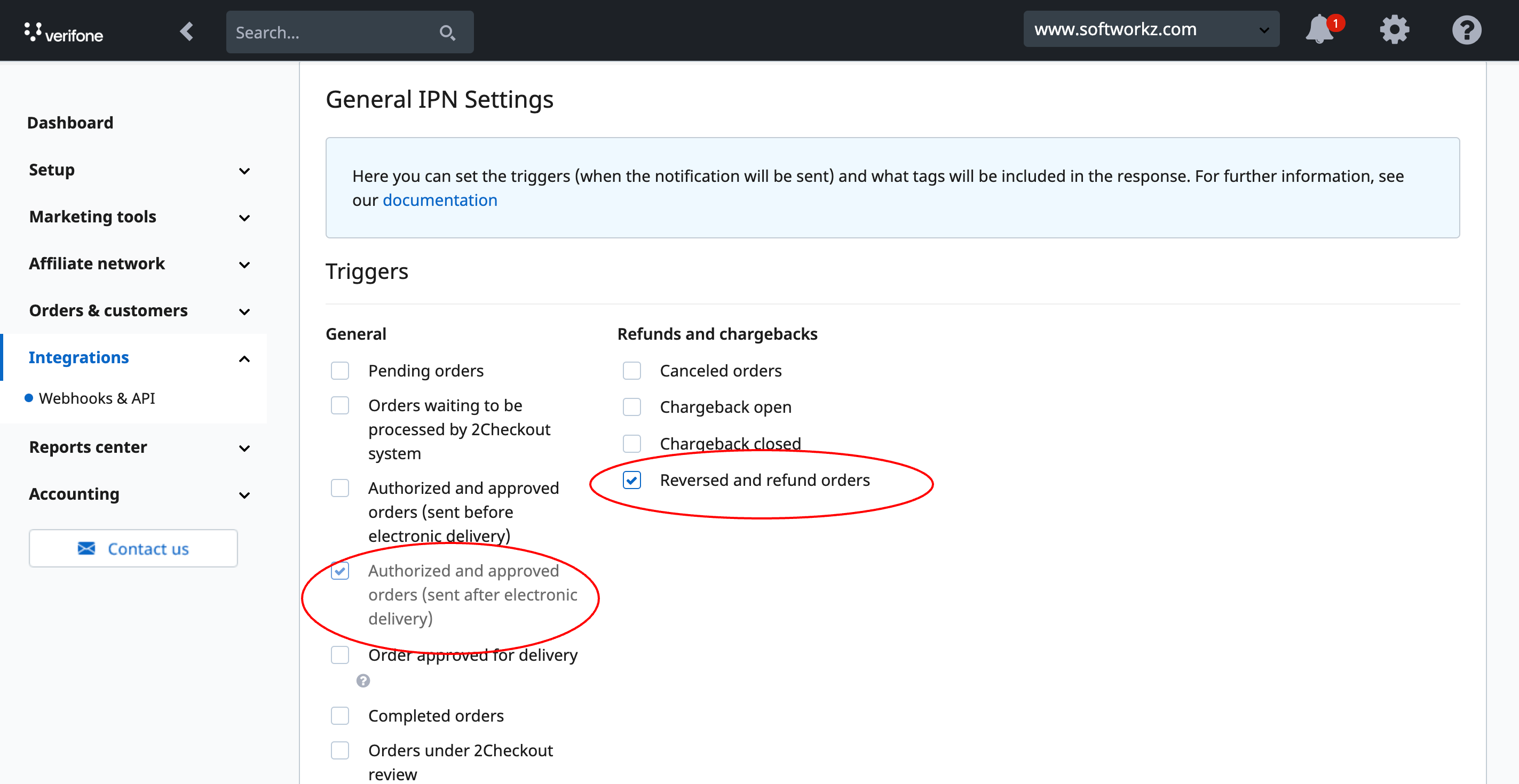 Setting IPN Triggers