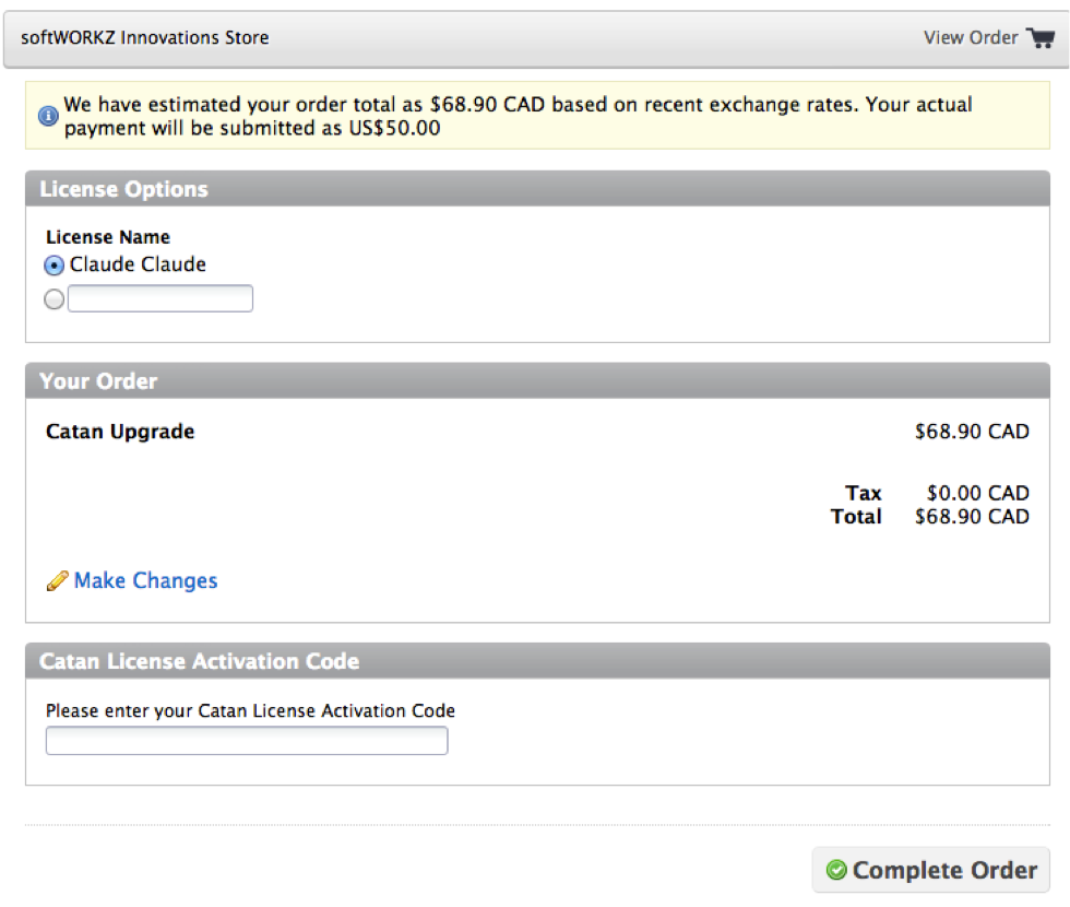 License Upgrade Order Form