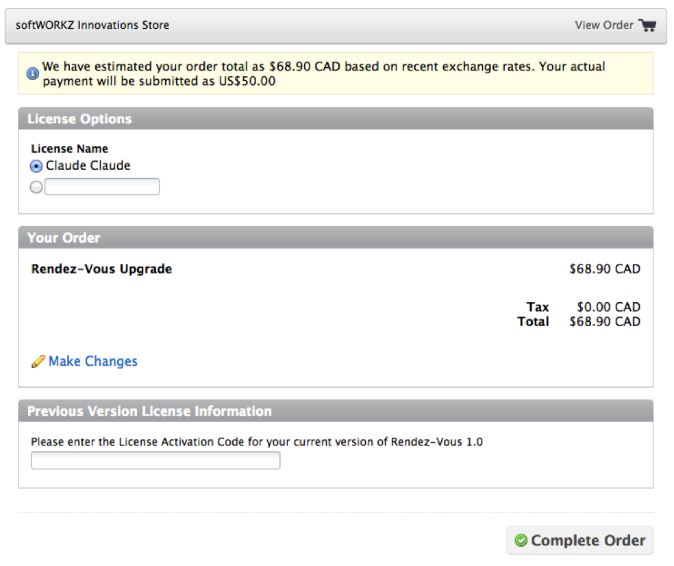 Product Upgrade Order Form