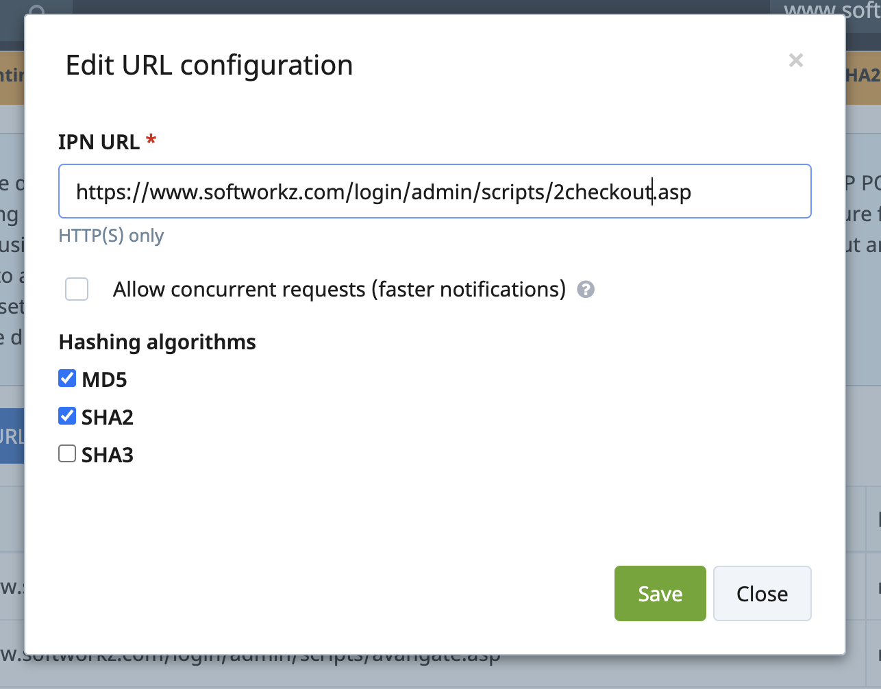 Setting IPN URL