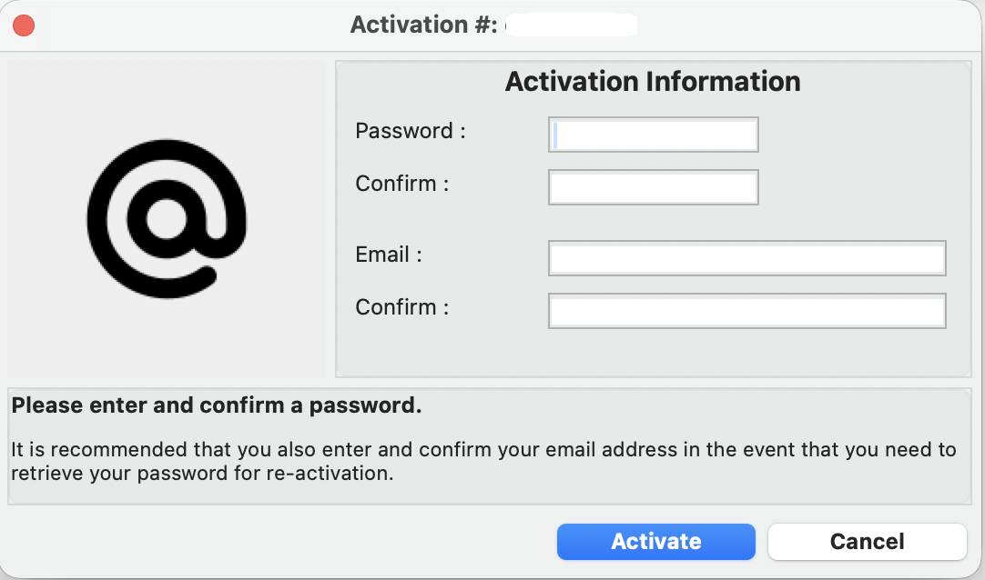 TurnKey Single-User Activation Screen with Roll-Over