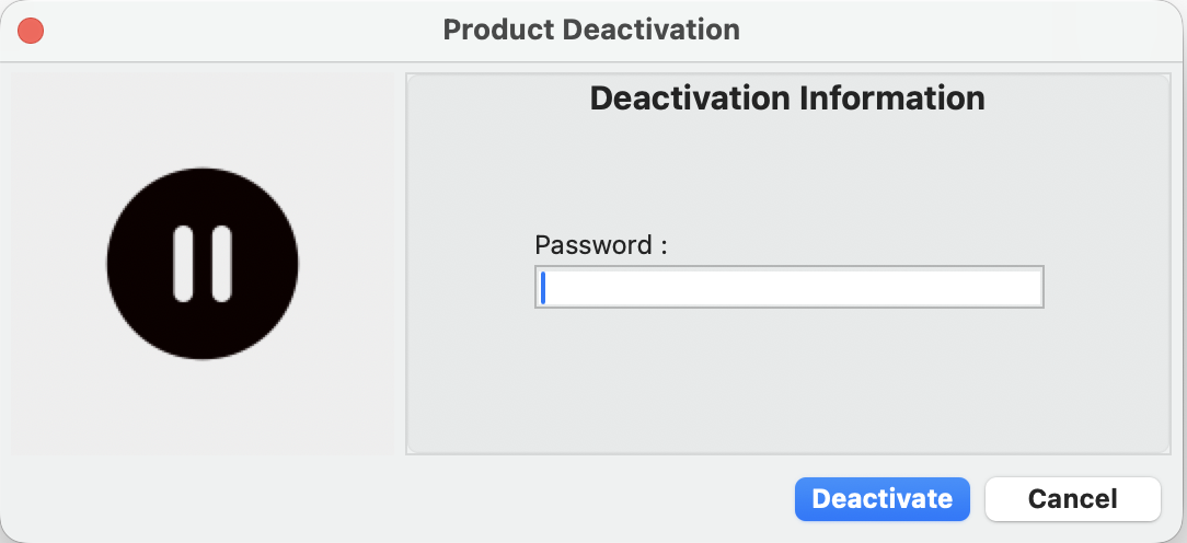TurnKey De-Activation Screen